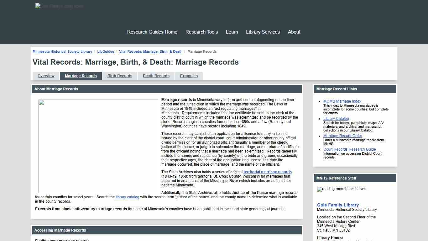 Marriage Records - Vital Records: Marriage, Birth, & Death - LibGuides at Minnesota Historical Society Library