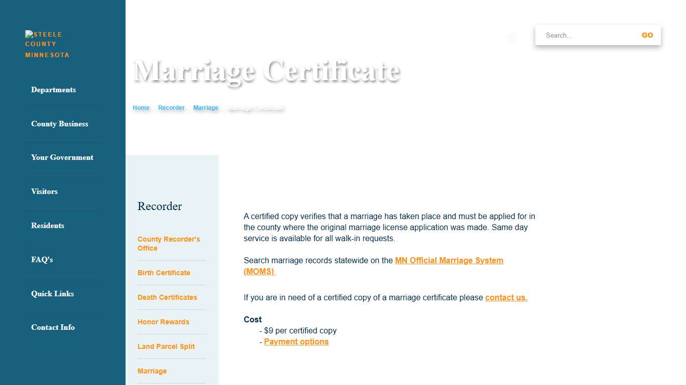 Welcome to Steele County, MN